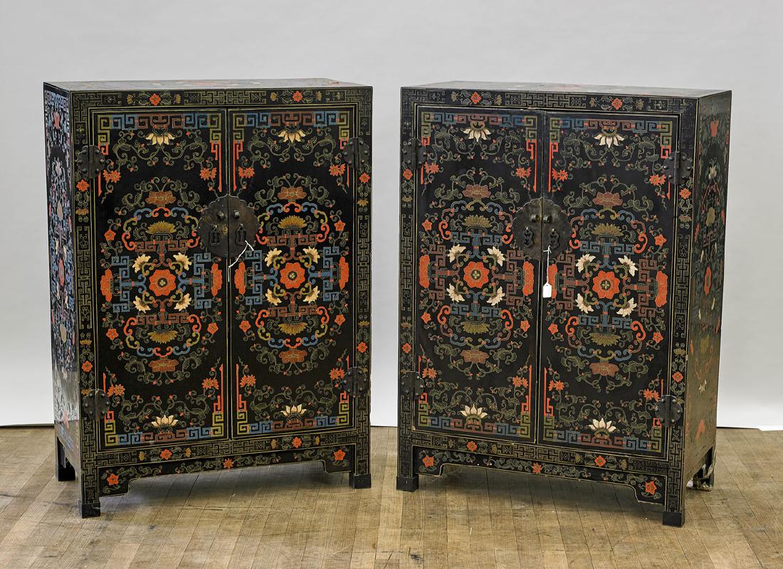 Pair Chinese Lacquer Cabinets (1 of 1)