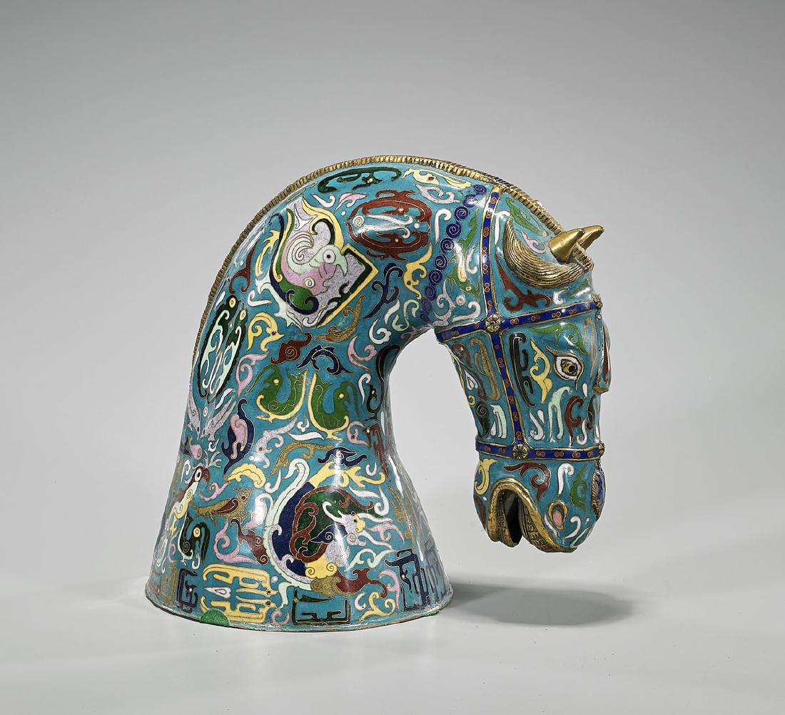 Old Chinese Cloisonne Enamel Head of a Horse (1 of 1)