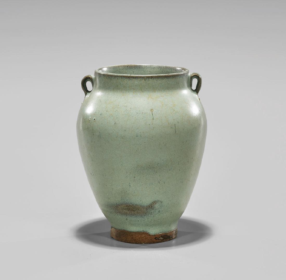 Antique Chinese Junyao Glazed Jar (1 of 3)