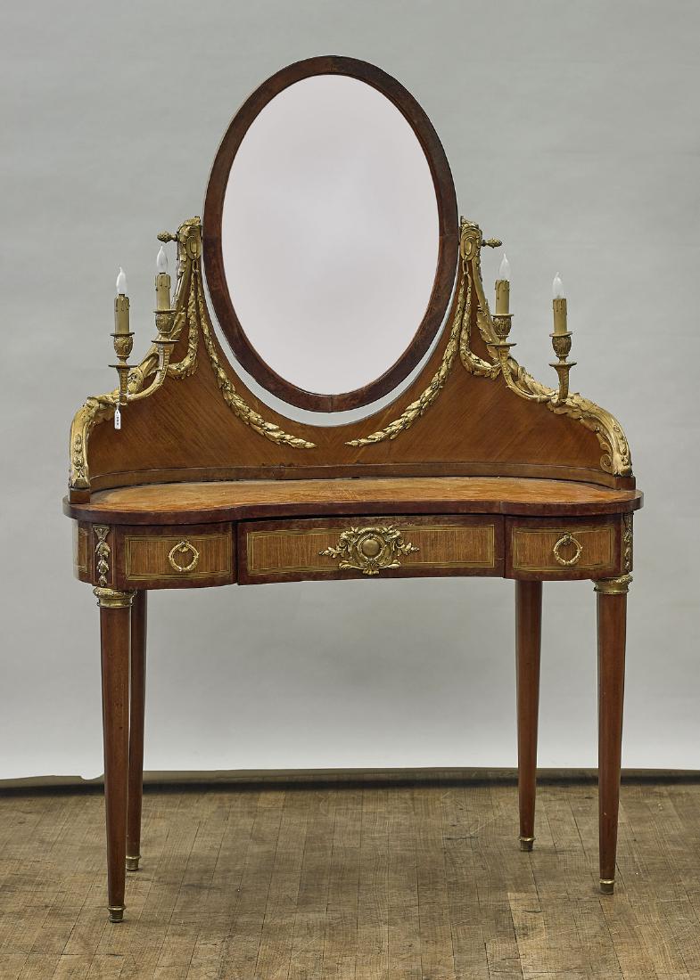 Old Ormolu-Mounted Wood Vanity Table (1 of 1)