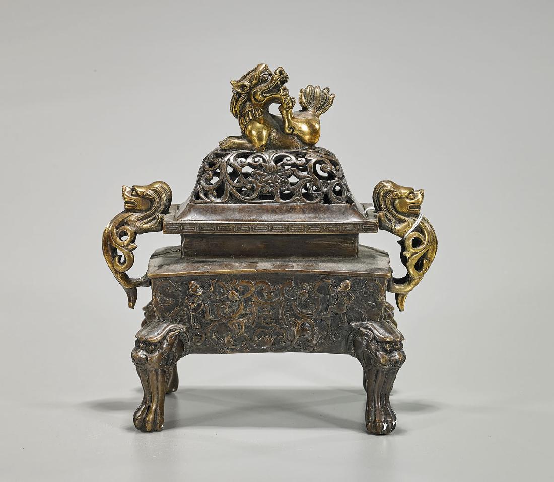 Chinese Bronze Covered Censer (1 of 2)