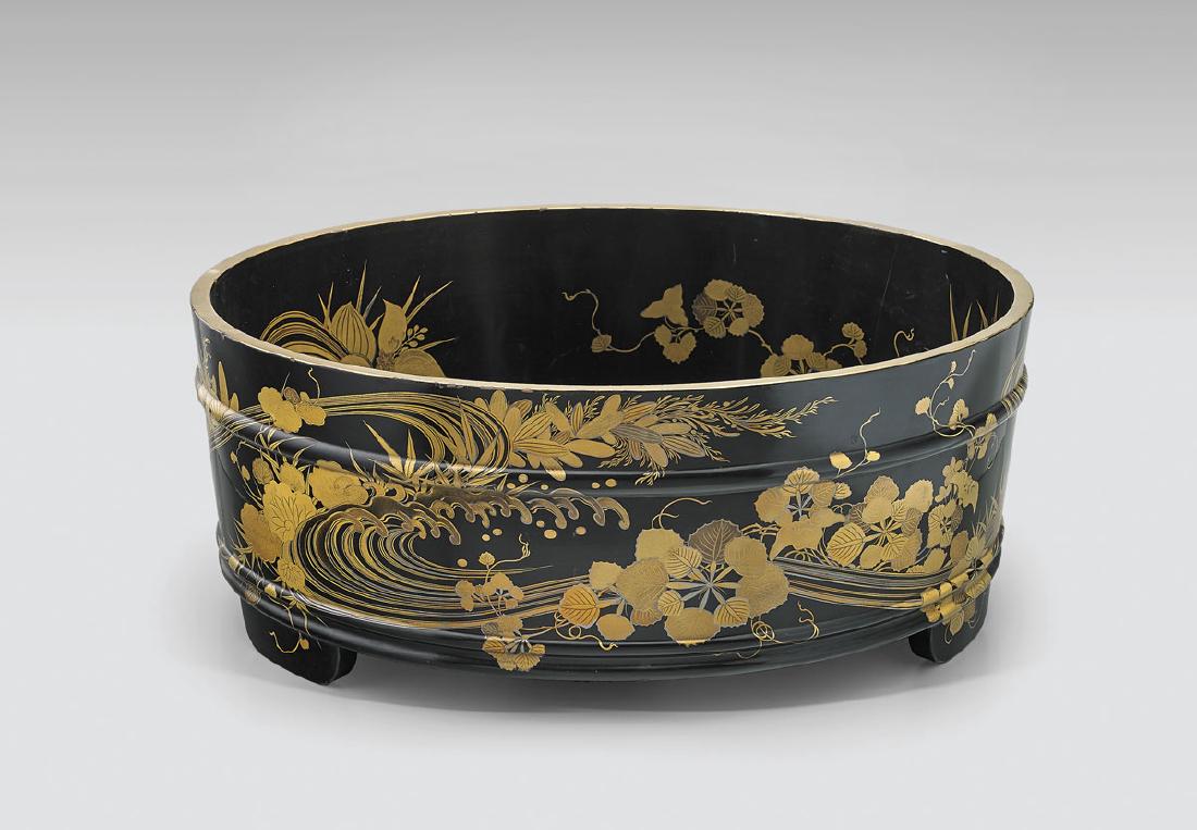 ANTIQUE JAPANESE LACQUER BASIN (1 of 3)