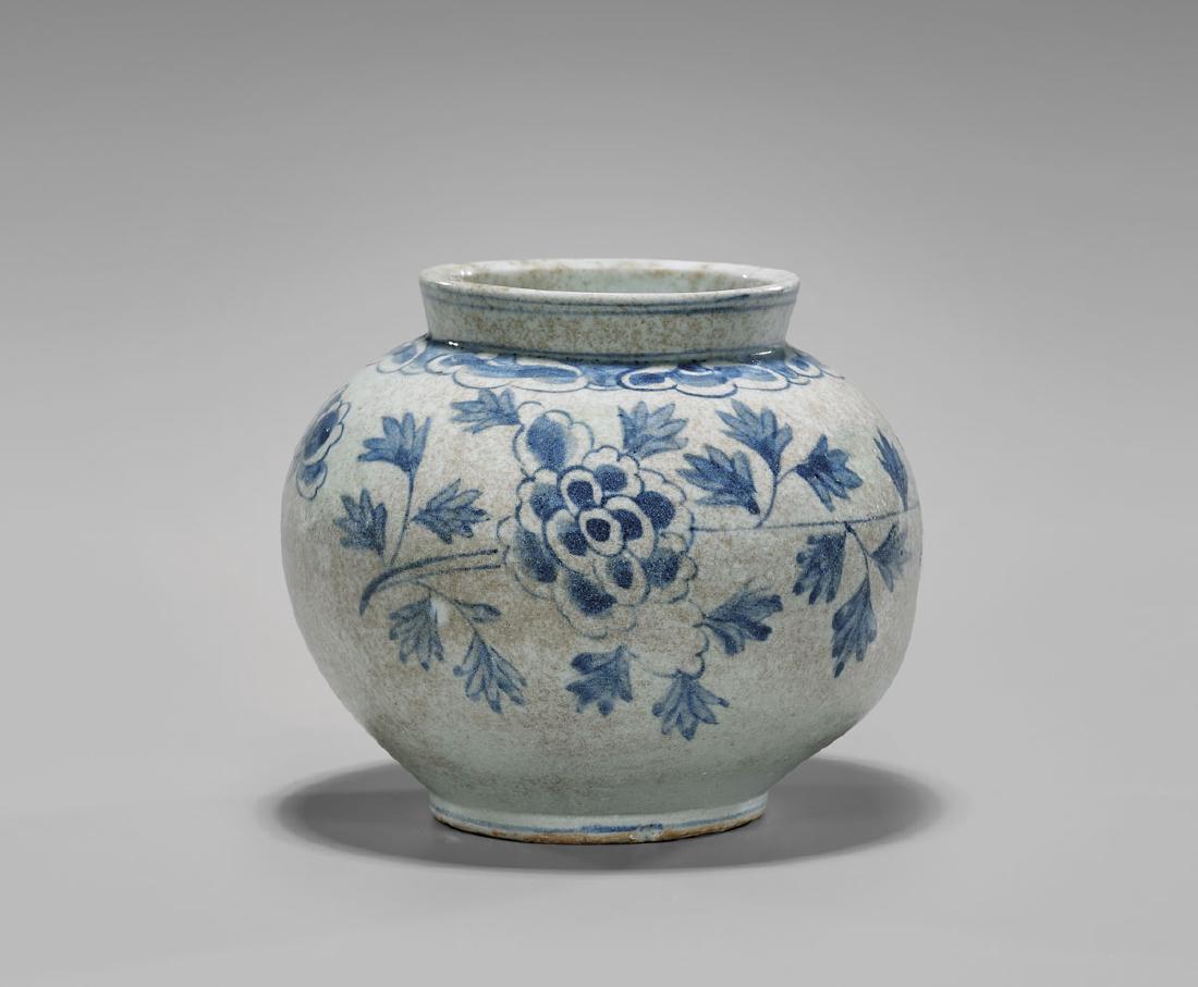 ANTIQUE KOREAN PORCELAIN 'PEONY' JAR (1 of 3)