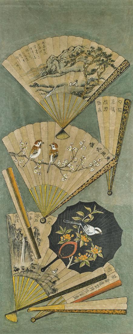 KOREAN FOLK PAINTING ON PAPER: Fans (1 of 1)