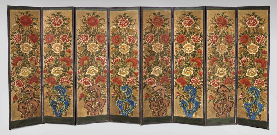 KOREAN EIGHT-PANEL PAINTED SCREEN (1 of 1)