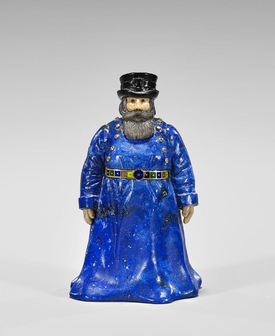 FABERGE-STYLE LAPIS & HARDSTONE COACHMAN (1 of 2)