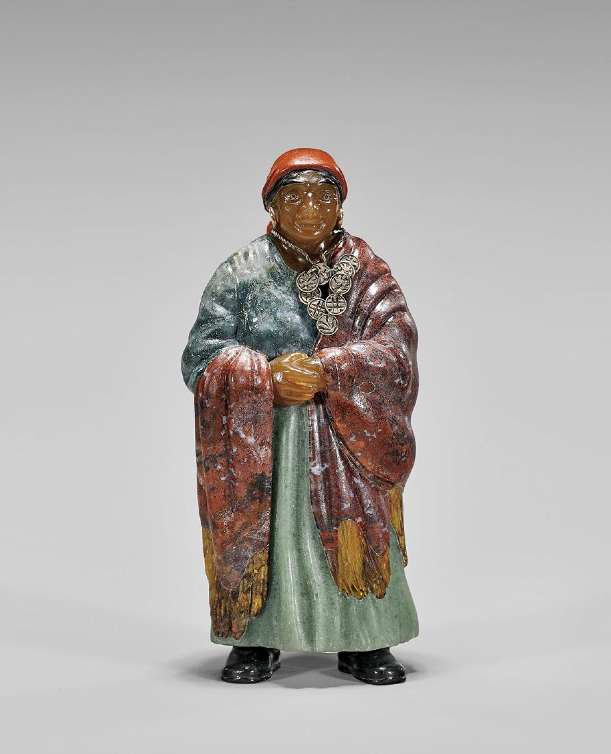 FABERGE-STYLE HARDSTONE PORTRAIT FIGURE: Varya Panina (1 of 2)