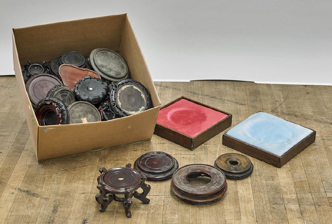 Large Collection of Various Carved Wood Stands (1 of 1)