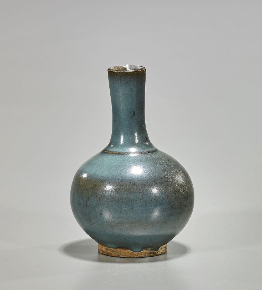 Antique Chinese Junyao-Type Glazed Bottle Vase (1 of 1)