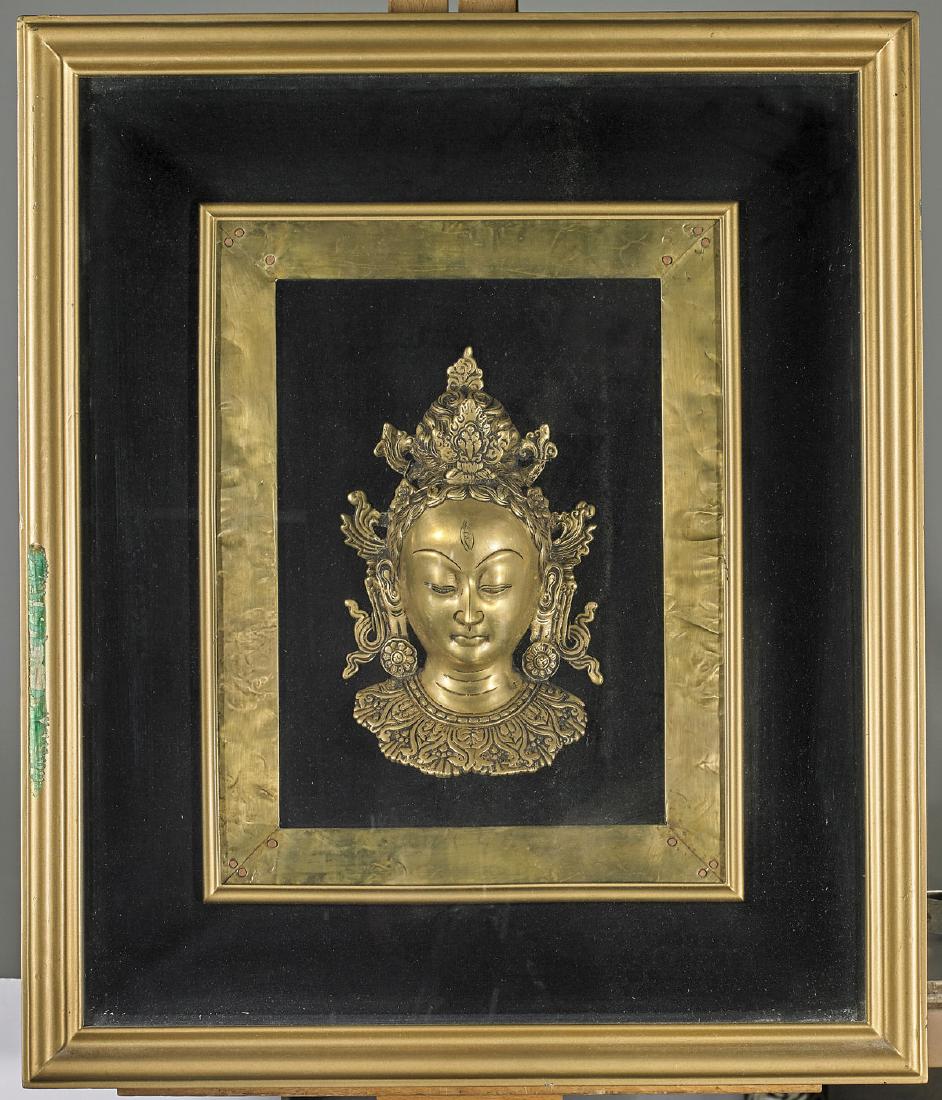 Sino-Tibetan Gilt Bronze Head of Buddha (1 of 1)