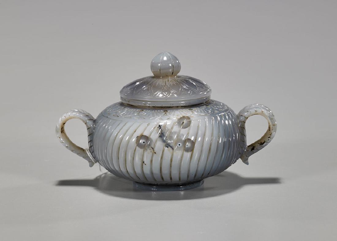 Mughal-Style Carved Agate Covered Vessel (1 of 1)