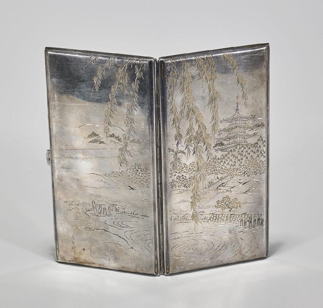 Old Japanese Sterling Silver Cigarette Case (1 of 2)