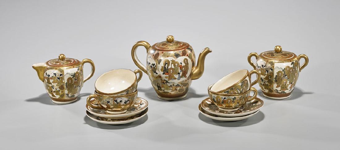 Antique Japanese Satsuma Earthenware Tea Set (1 of 2)