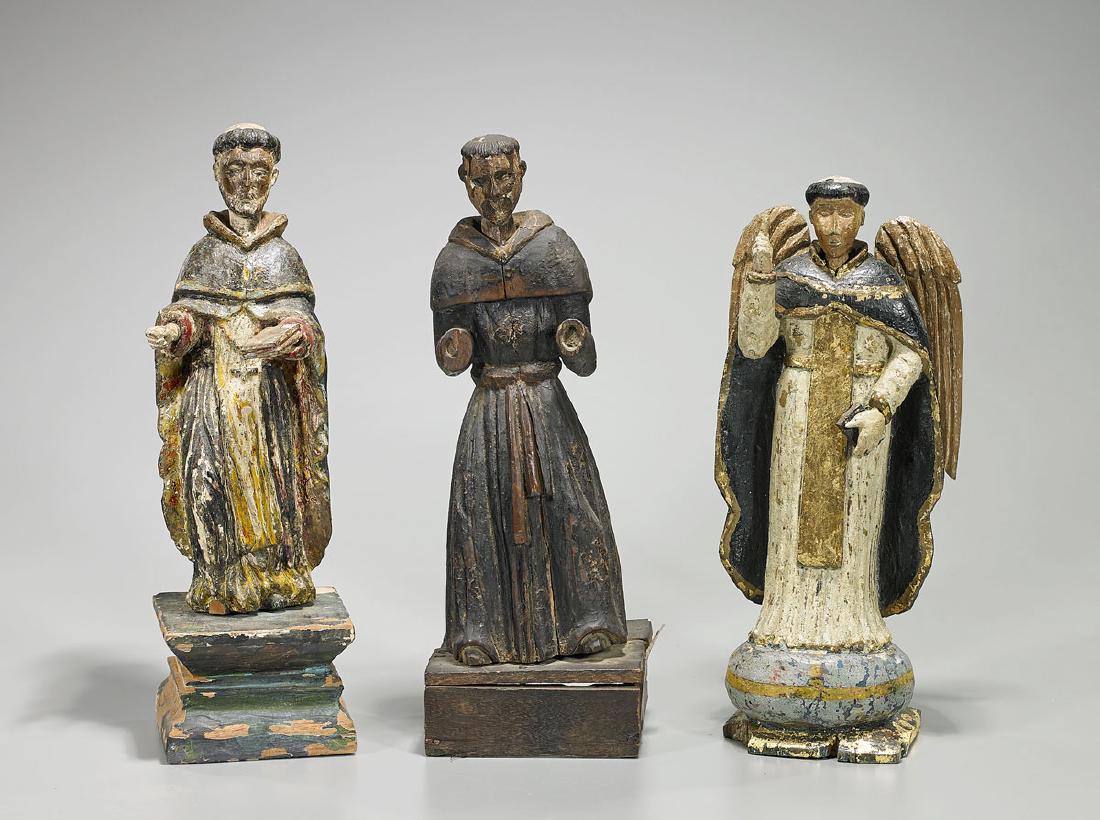 Group of Three Antique Spanish Colonial Santos Figures (1 of 1)