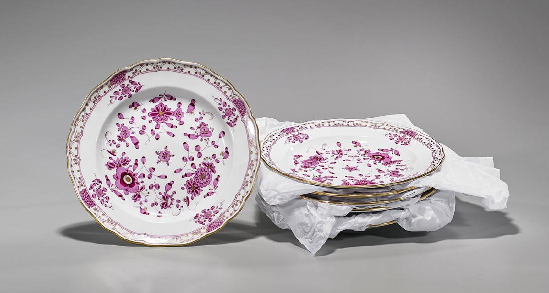Group of Meissen 'Purple Indian' Porcelain Plates (1 of 1)