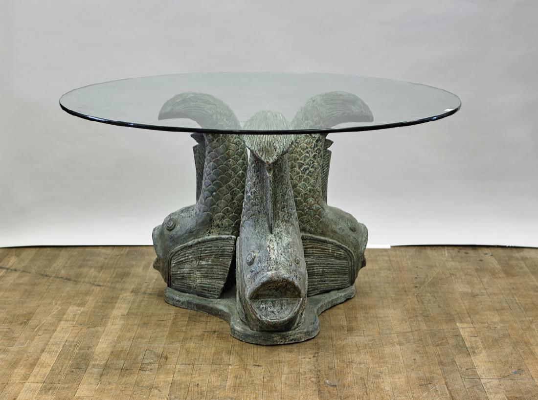 Large Carved Wood 'Fish' Table (1 of 1)