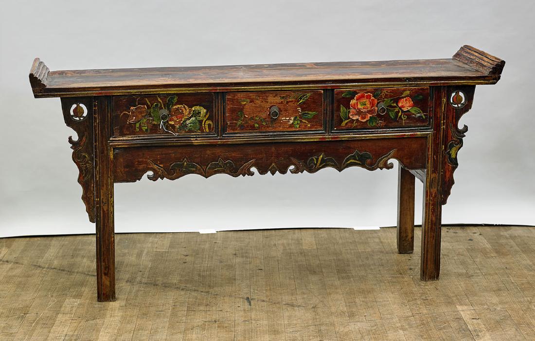 Antique Chinese Painted Wood Altar Table (1 of 1)