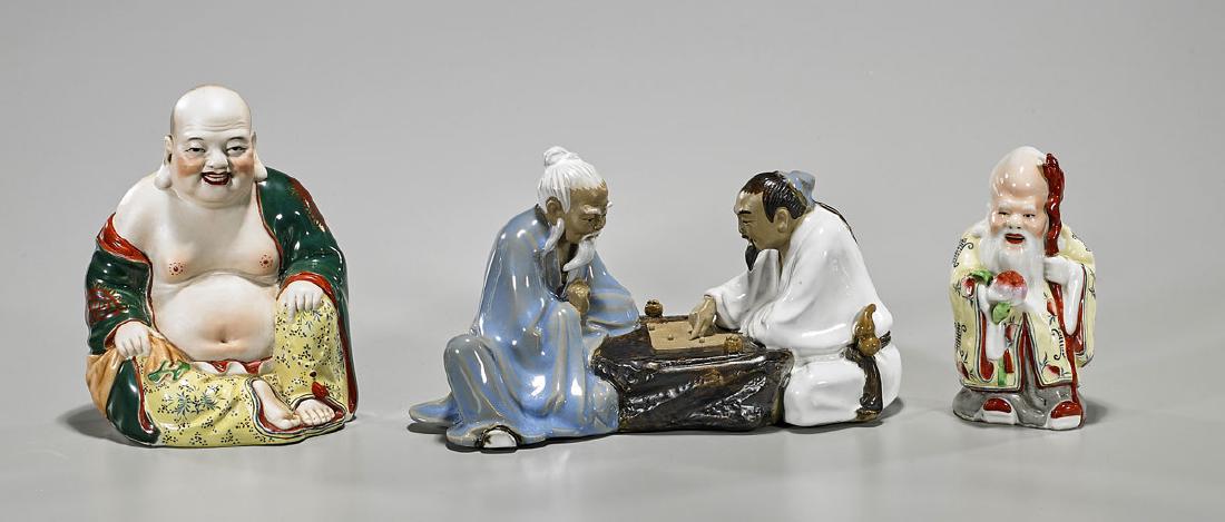 Three Chinese Glazed Porcelain Figures (1 of 1)