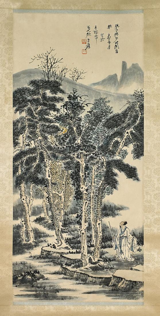 Two Chinese Scrolls After Zhang Daqian & Hu Yefo (1 of 4)