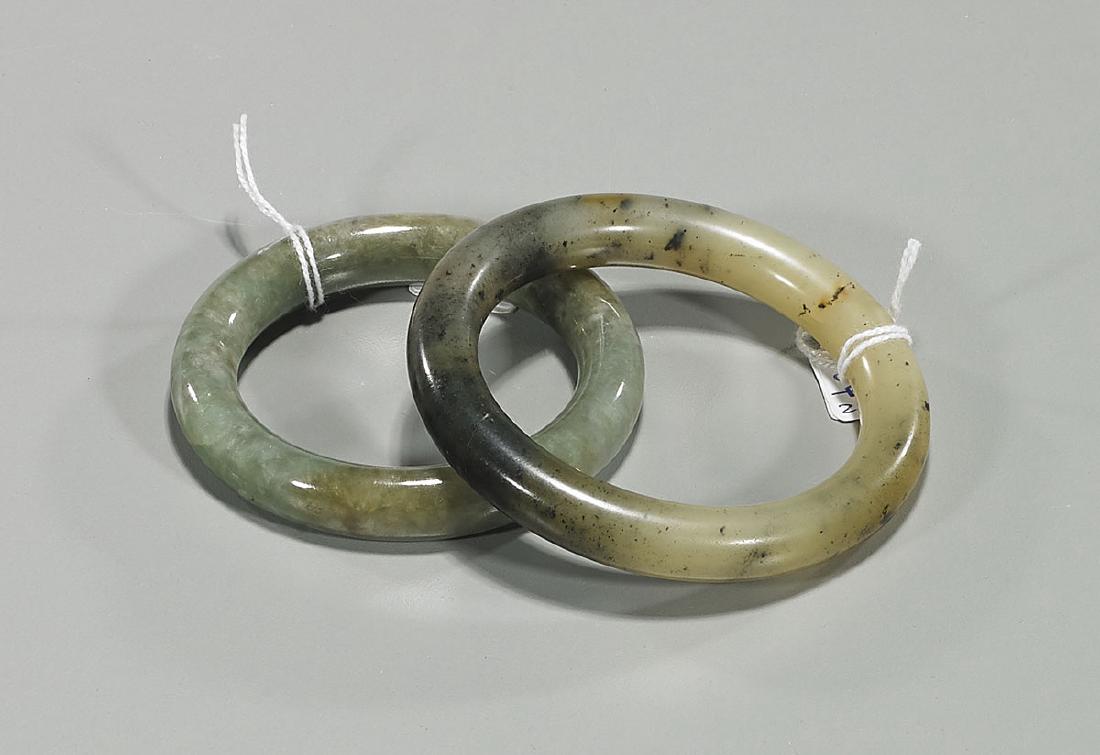 Two Jadeite & Hardstone Bangles (1 of 1)
