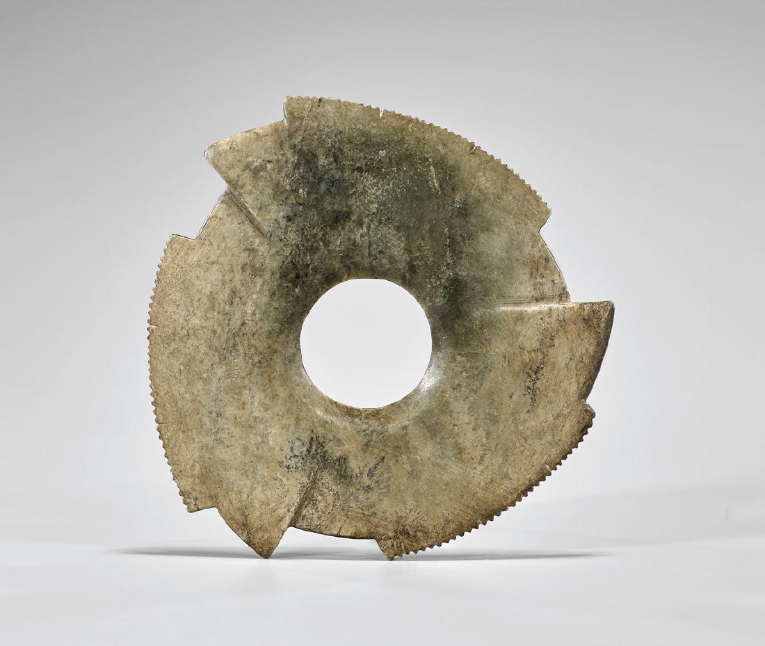 LARGE SHANG DYNASTY JADE 'XUANJI' DISC (1 of 2)