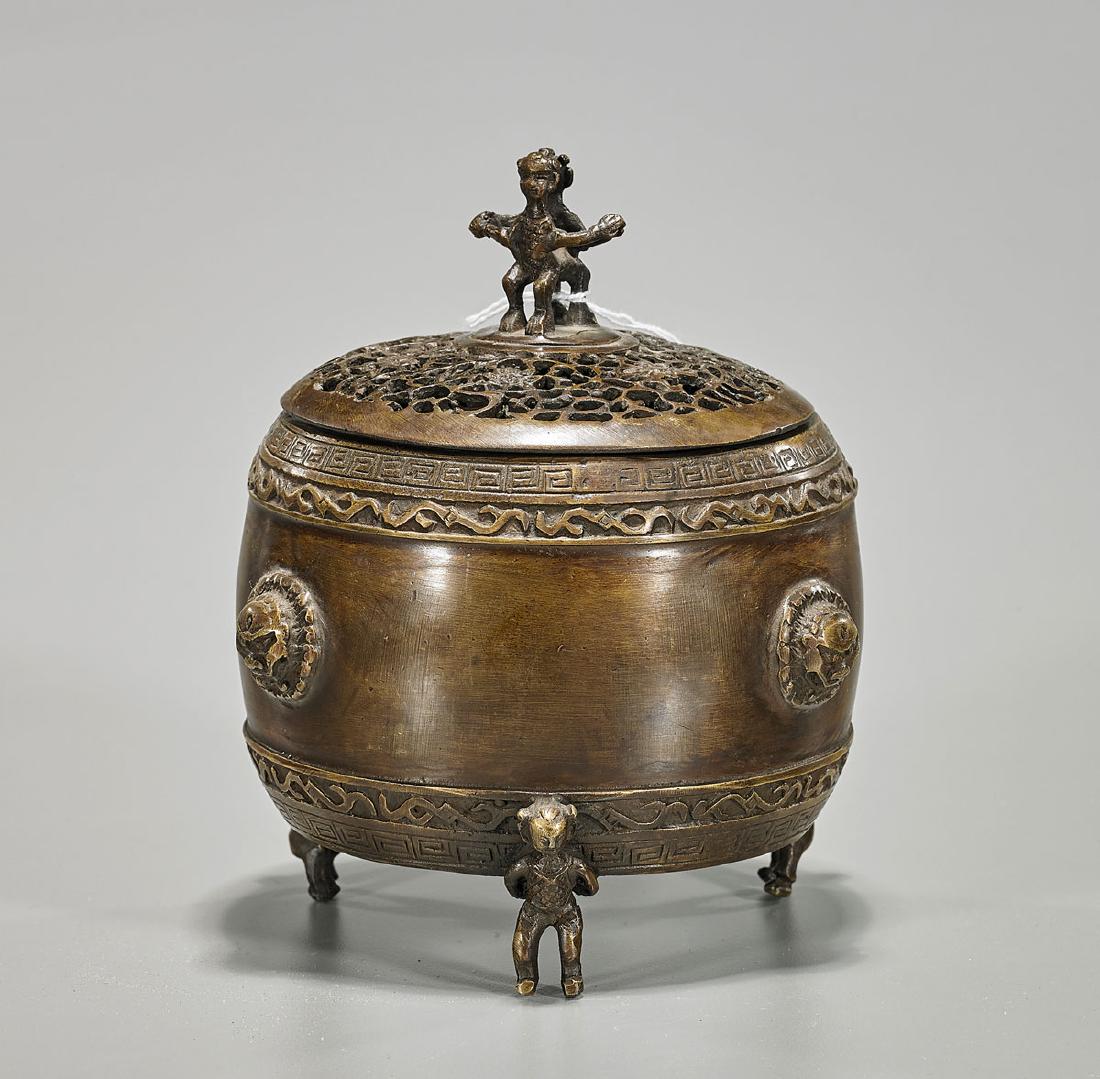 Chinese Bronze Covered Censer (1 of 2)