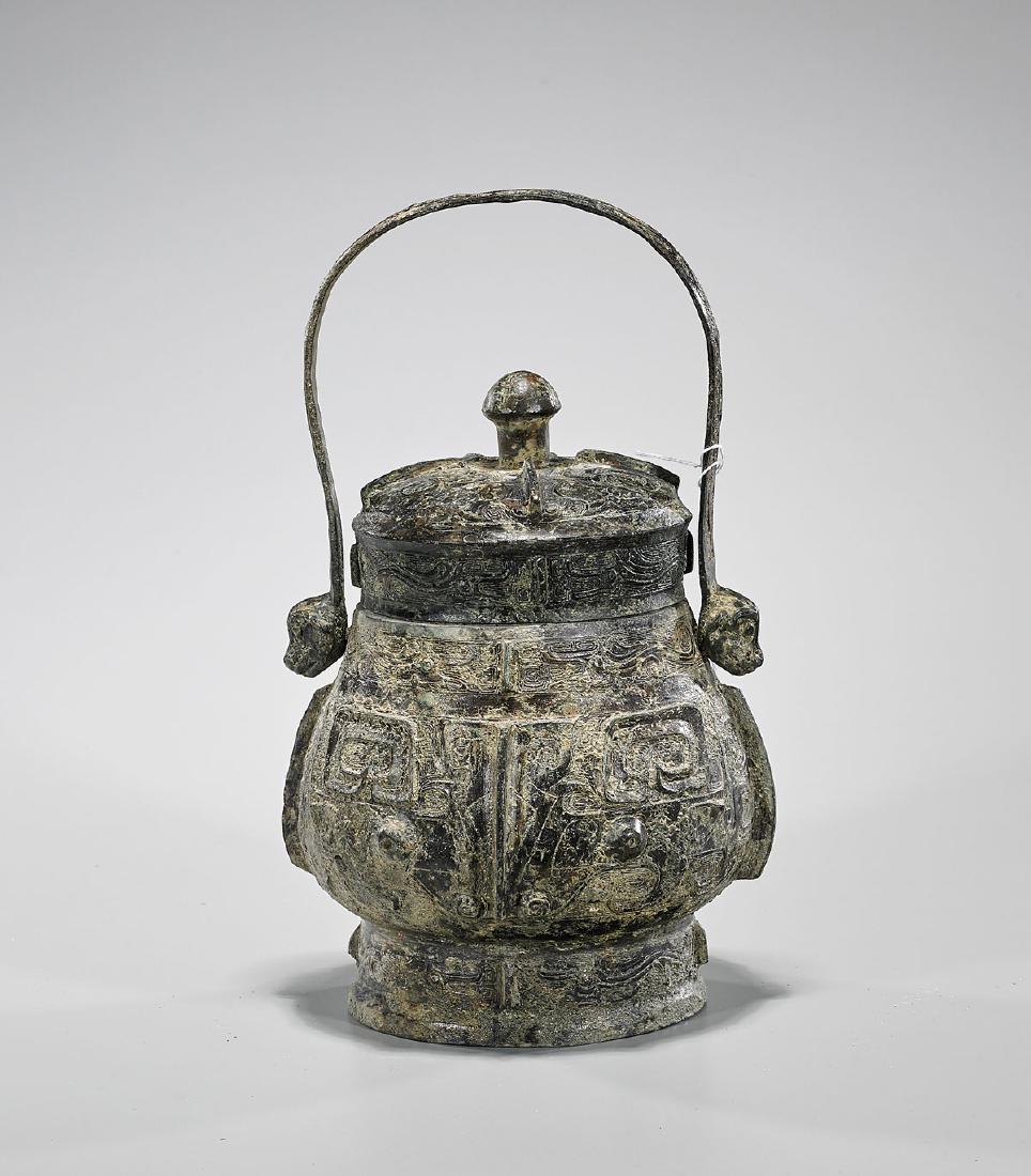 Archaistic Chinese Bronze Covered Vessel (1 of 1)