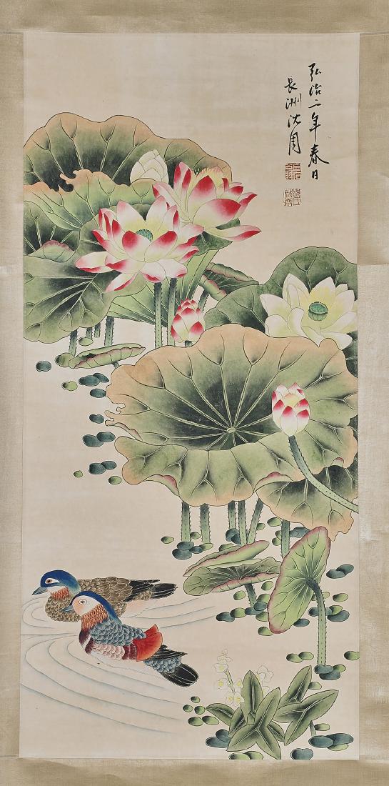 Two Chinese Scrolls After Lou Shibai & Shen Zhou (1 of 4)