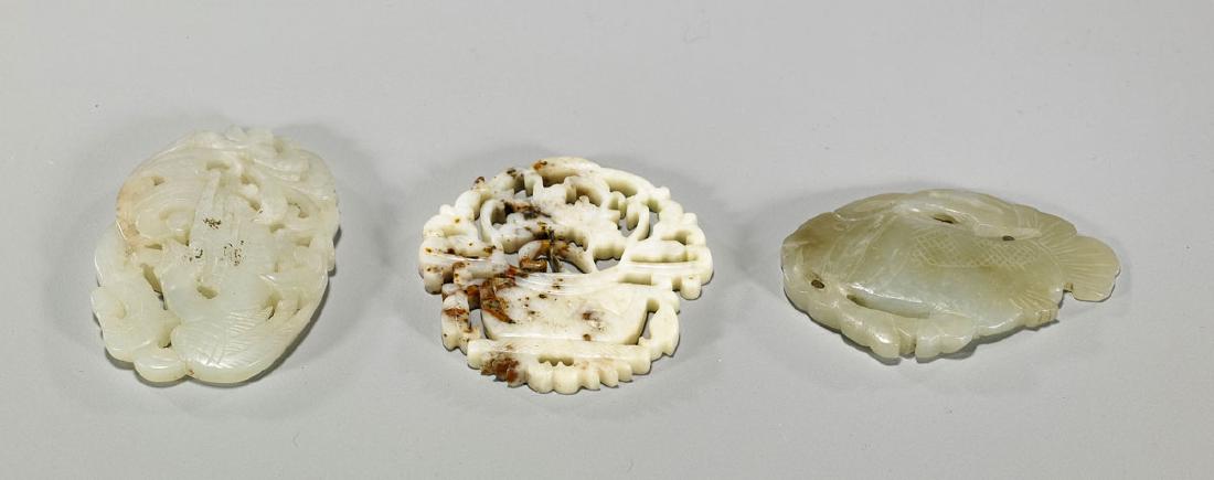 Three Antique Chinese Carved Jade & Hardstone Pieces (1 of 1)