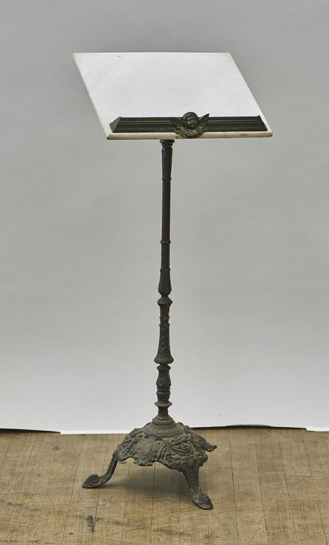 Antique Bronze & Marble Music Stand (1 of 1)