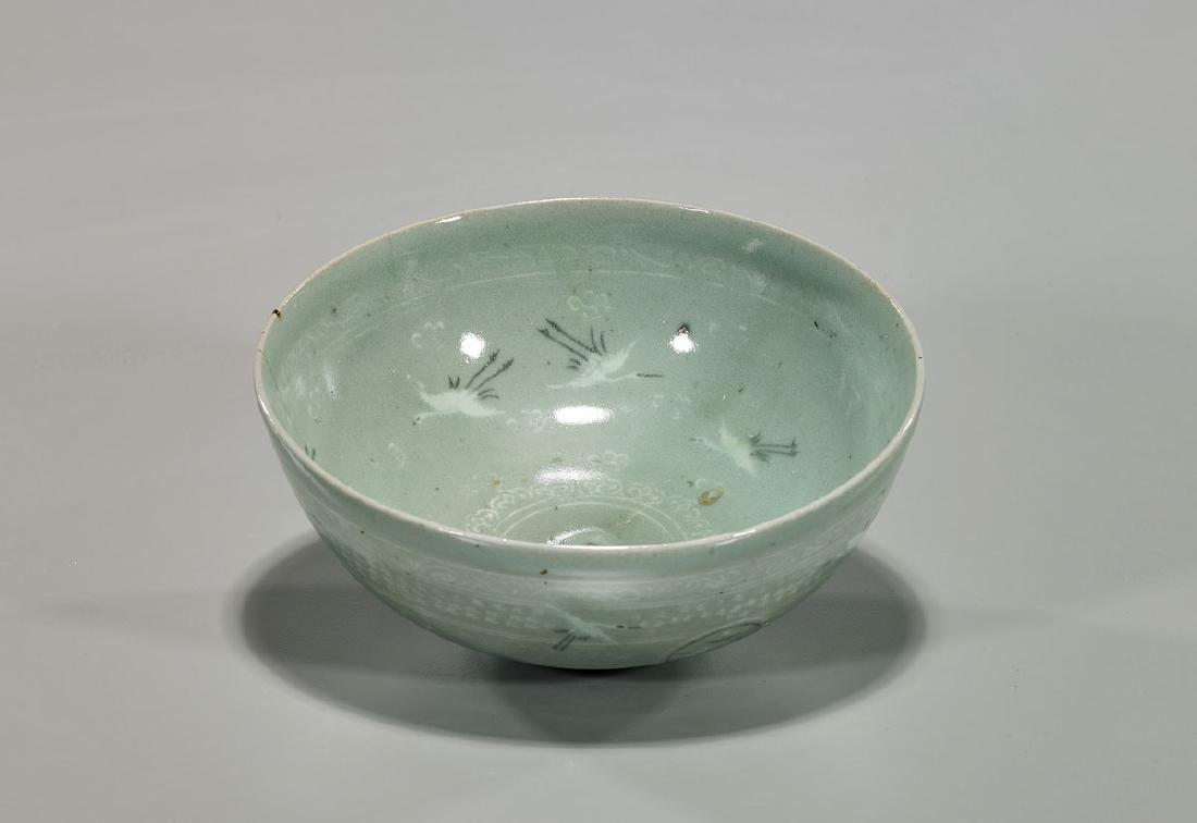 Antique Korean Celadon Glazed Bowl (1 of 2)
