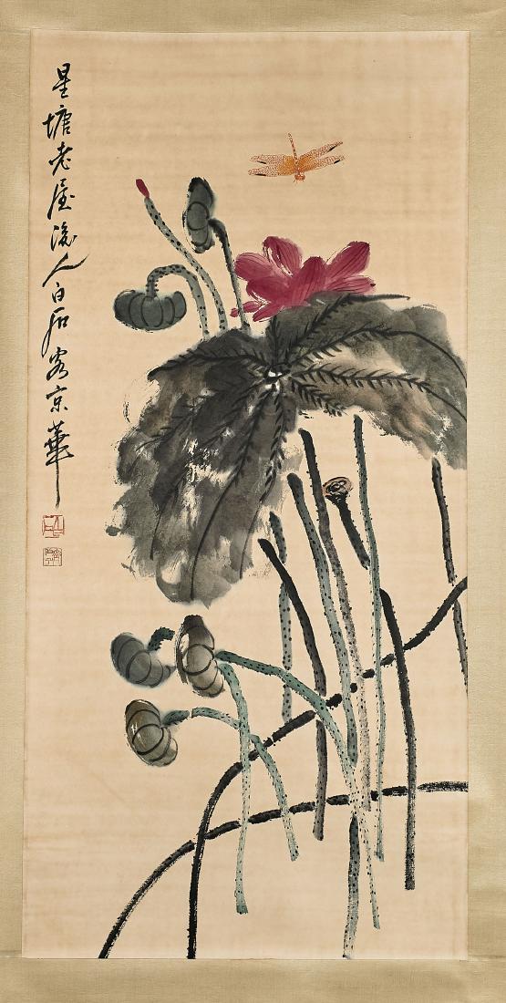 Two Chinese Scrolls After Fang Wanyi & Qi Baishi (1 of 4)