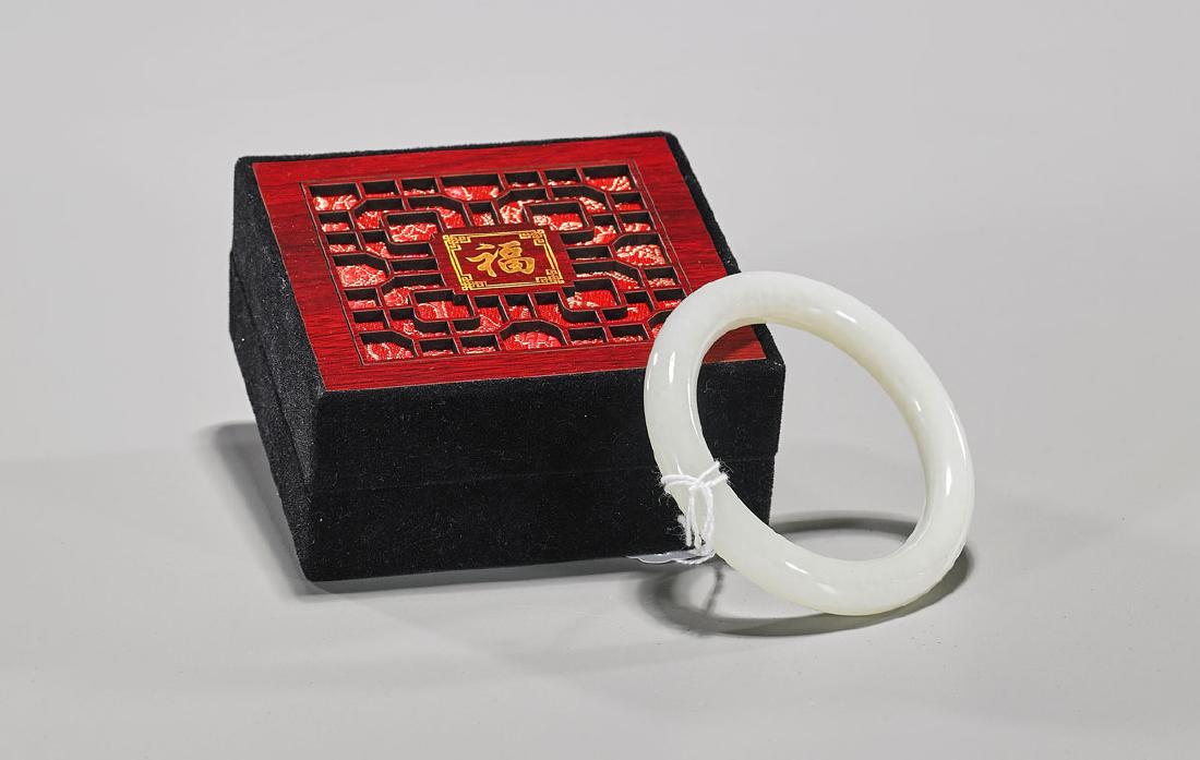 Chinese White Jade Bangle Bracelet (1 of 1)