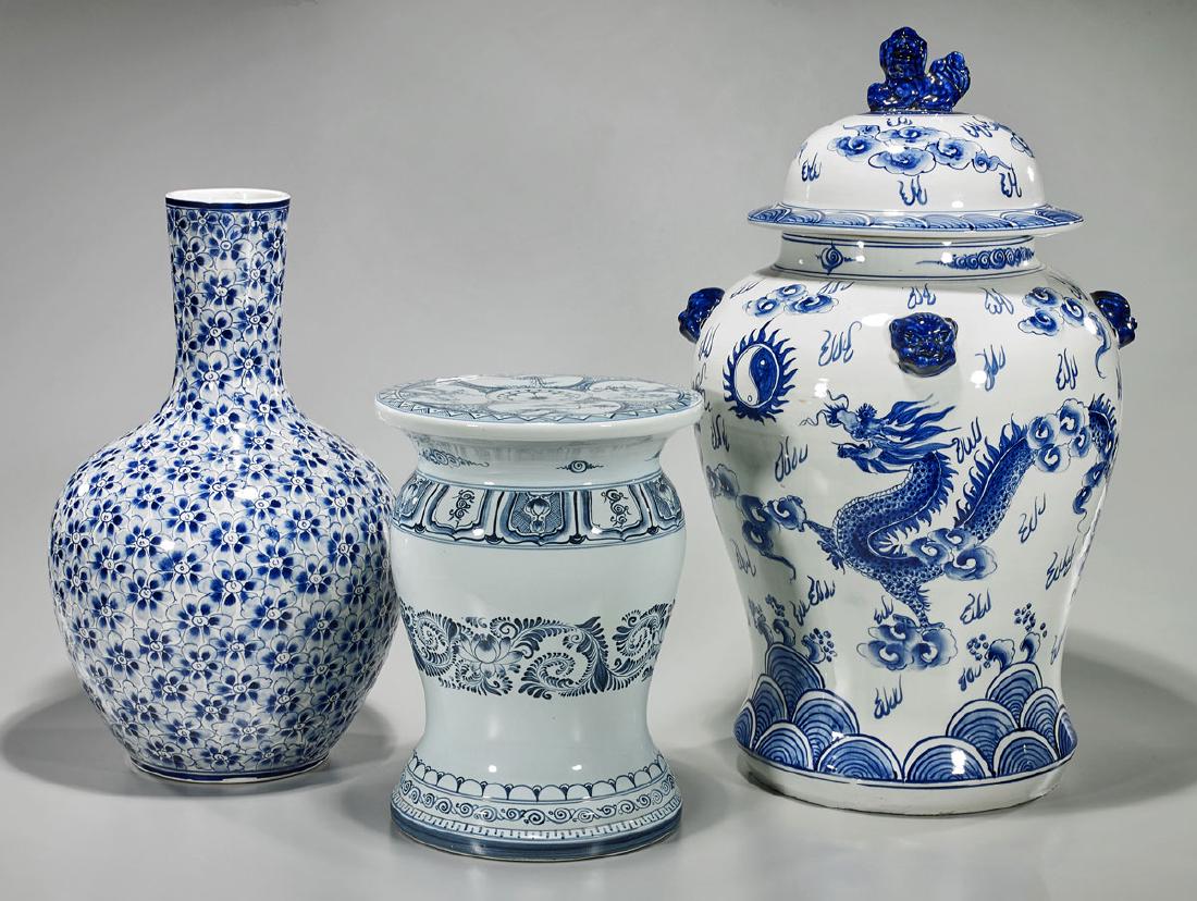 Three Large Blue & White Porcelains (1 of 1)