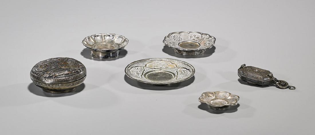 Group of Six Antique Chinese & Indian Metalwork Pieces (1 of 1)