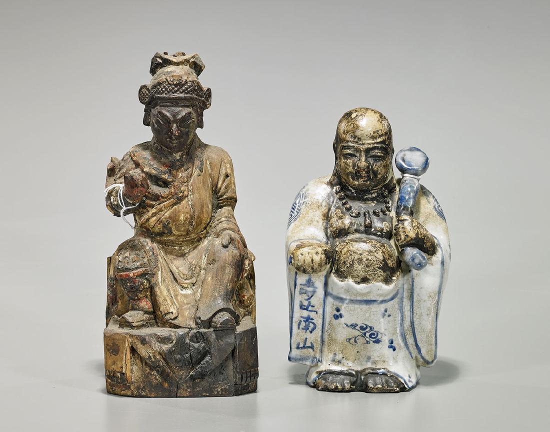 Two Antique Chinese Temple Figures (1 of 1)