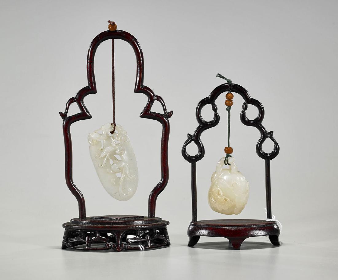 Two Chinese Carved White Jade Toggles (1 of 1)