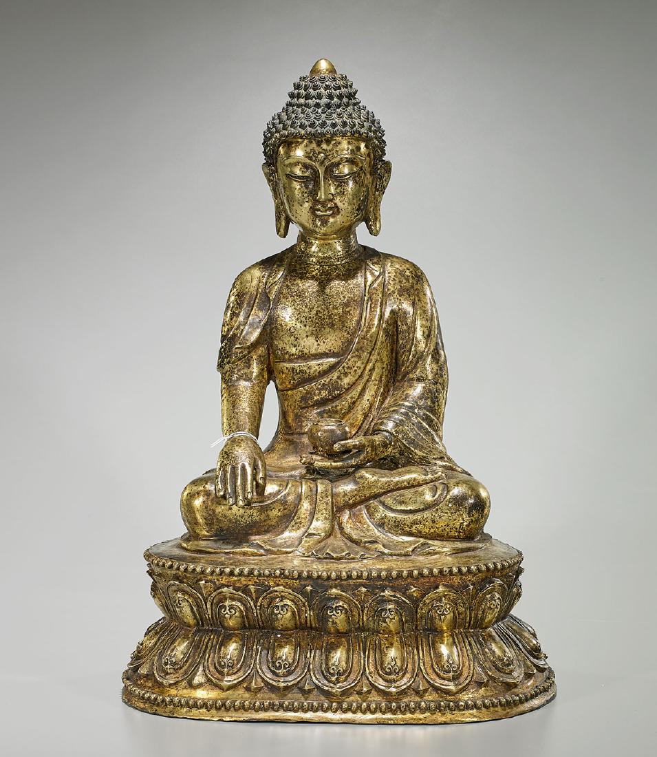 Chinese Qing-Style Gilt Bronze Buddha (1 of 3)
