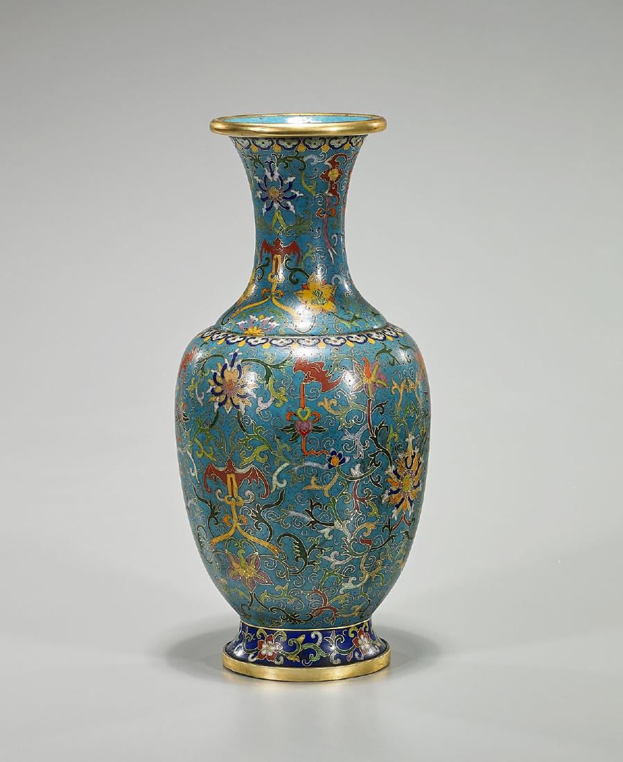 Chinese Qing-Style Cloisonne Enamel Vase (1 of 2)