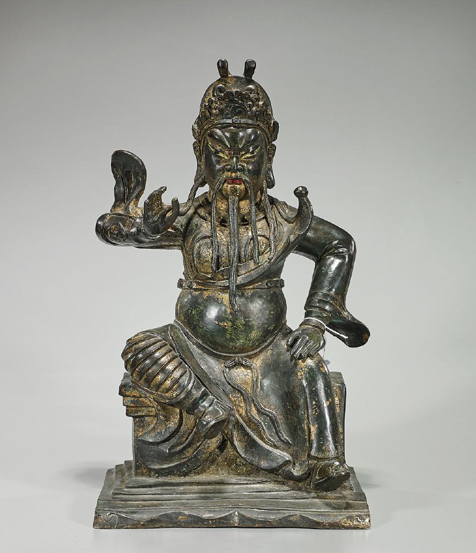 Chinese Ming-Style Bronze Seated Figure (1 of 2)