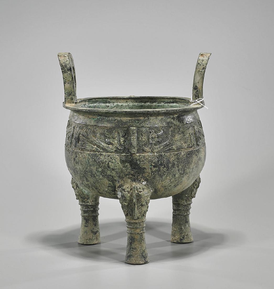 Archaistic Chinese Bronze Ding (1 of 1)
