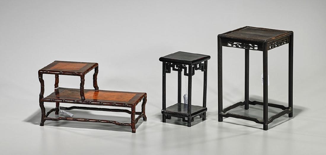 Three Old Chinese Miniature Wood Tables (1 of 1)