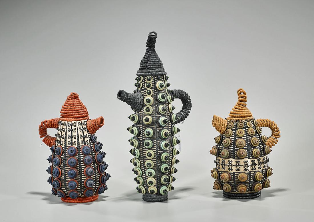 Three Fiber Teapots By JoAnne Russo (1 of 1)