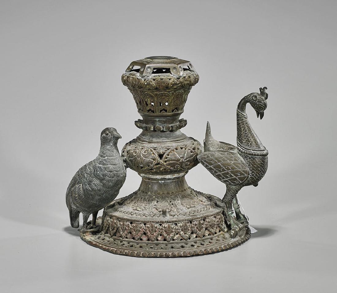 Old & Elaborate Indian Bronze Censer Cover (1 of 1)