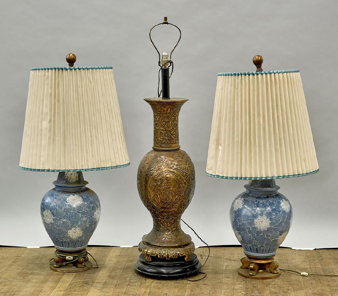 Group of Three Chinese Vases/Lamps (1 of 1)