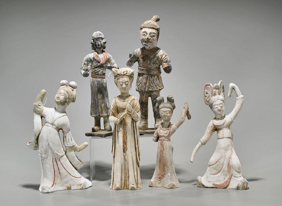 Six Chinese Han-Style & Tang-Style Pottery Figures (1 of 1)