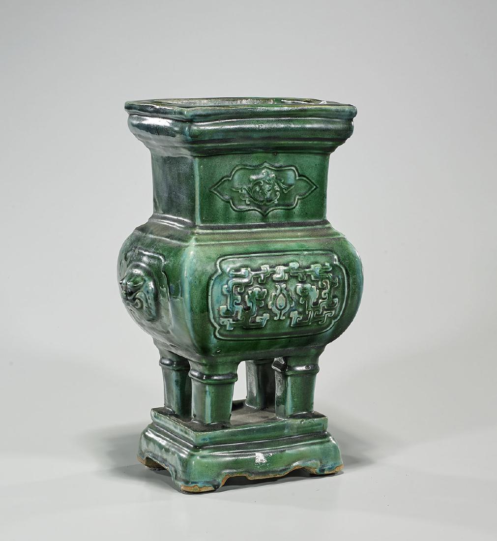 Antique Chinese Green Glazed Censer (1 of 2)