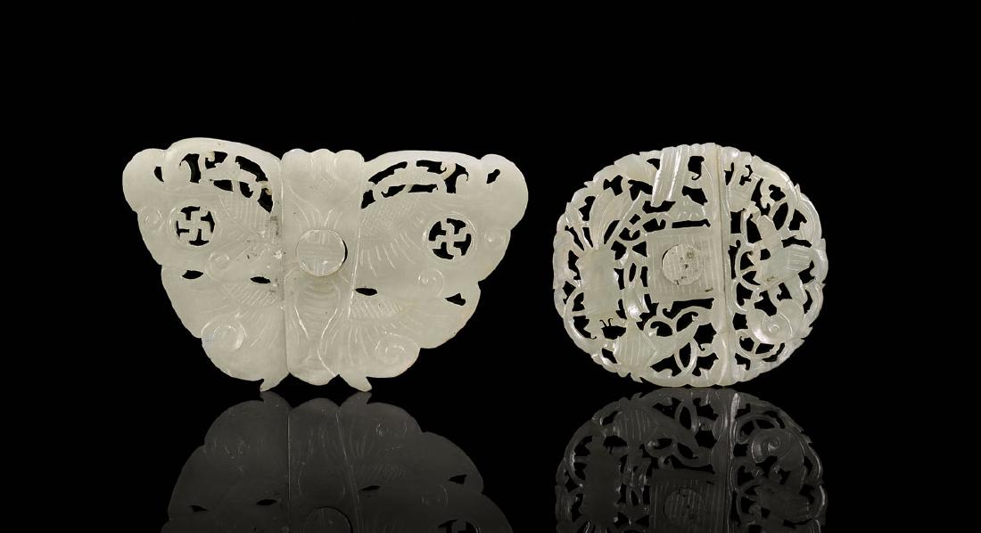 TWO CHINESE CARVED JADE BUCKLES (1 of 1)