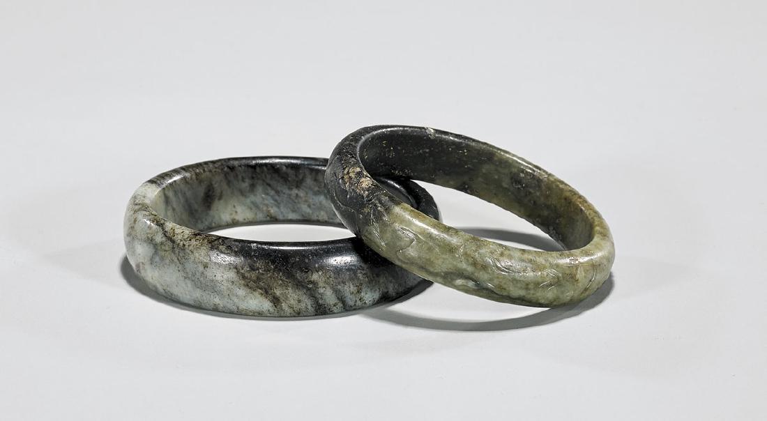 TWO MING DYNASTY JADE BANGLES (1 of 2)