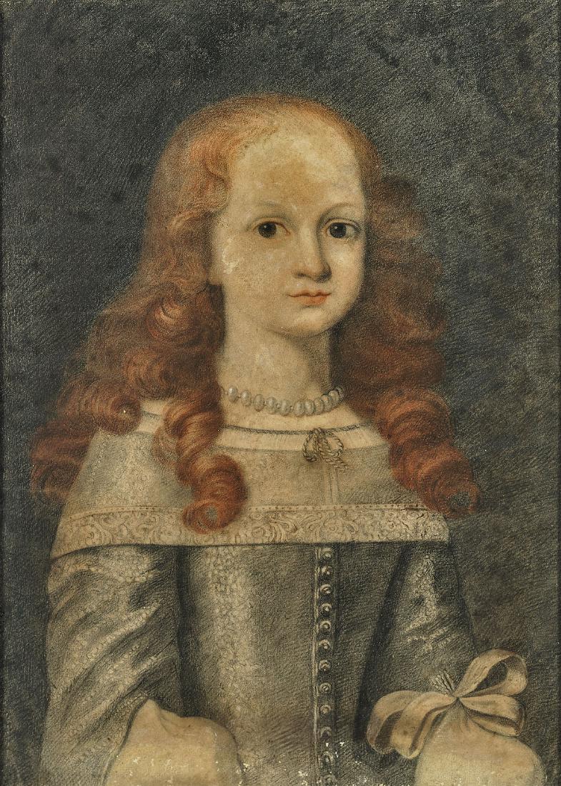 PASTEL PORTRAIT OF A GIRL: Follower of Pierre Mignard (1 of 1)